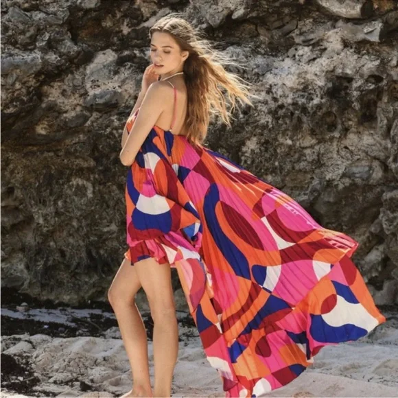 Anthropologie Hutch Tiered High-Low Pleated Dress Size S NWT - Picture 7 of 16